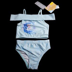 Disney Frozen Elsa Girls 2-Piece Bikini Swimsuit With UPF 50+ Protection Size 4T